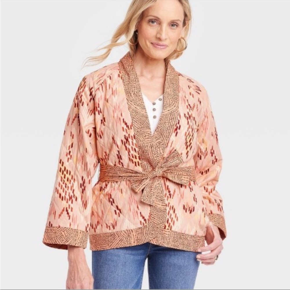 Knox Rose Quilted Light Pink Bohemian Jacket - XXL